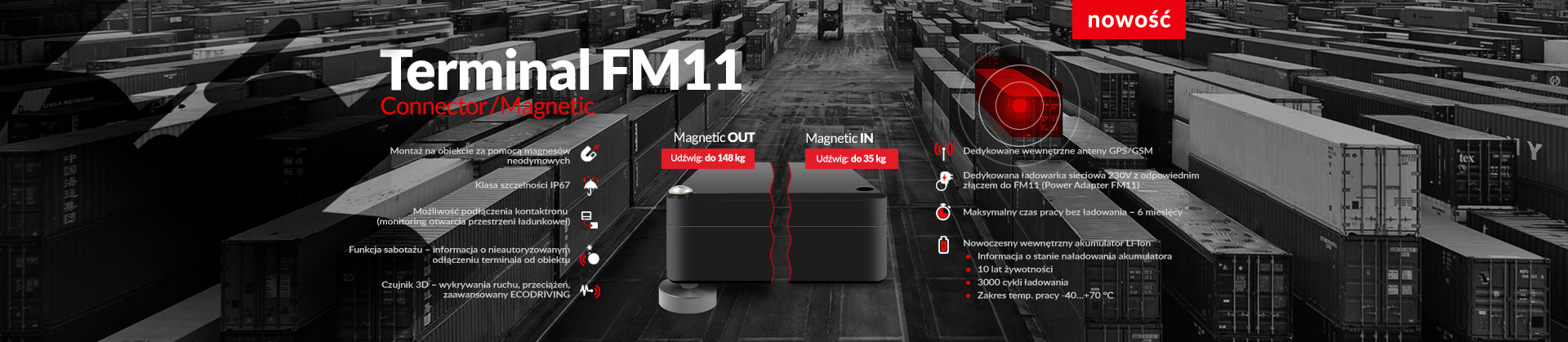 Terminal  FM11 GPRS IP67 CONNECTOR MAGNETIC